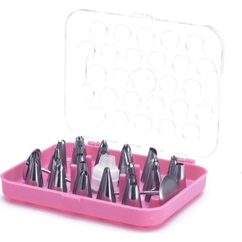 Stainless steel 29-piece set Decorating tools Cake decorating mouth Cream decorating Stainless steel decorating mouth set