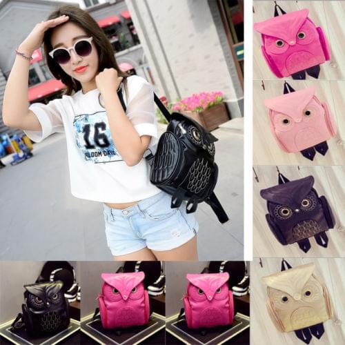 2021 New Hot Fashion Women PU Shoulder Satchel Owl Backpack Bag Tote Rucksack Purse