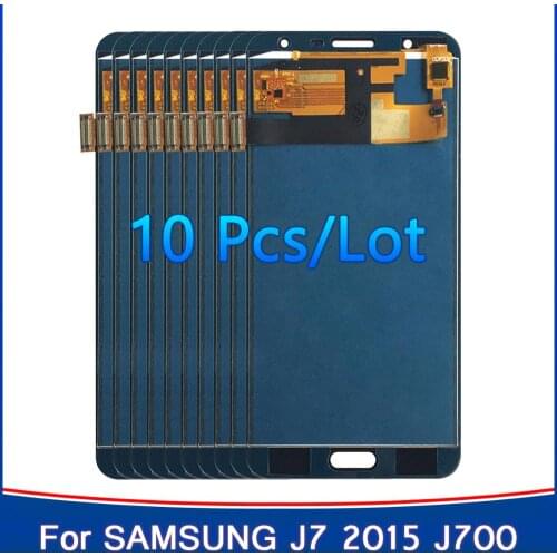 Wholesales 10 Pieces TFT For SAMSUNG Galaxy J7 2015 J700 LCD J700F J700M J700H LCD Display Touch Screen Digitizer Assembly Parts