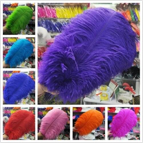Wholesale 50-55CM 20-22-Inch Big Pole ostrich feathers Natural Dyed Carnival decor feathers for crafts wedding decorations plume