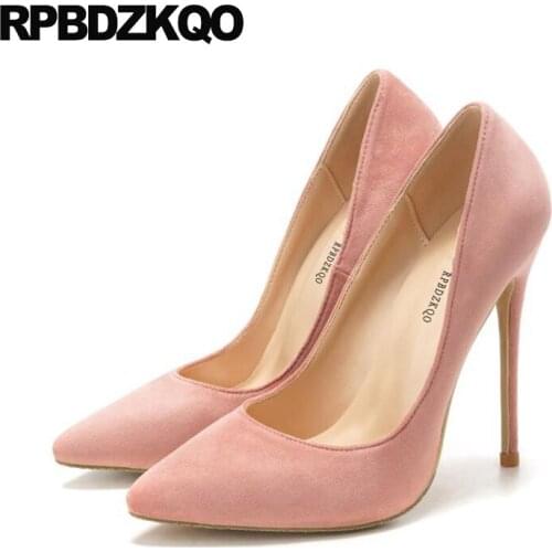 Pointed toe stripper fetish 12cm 5 inch 2019 spring fashion women pumps high heels super thin 8cm office pink extreme shoes