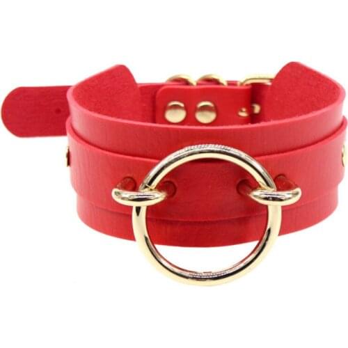 Harajuku Black Goth Choker Necklace Pu Leather Punk Rock Collar Bondage Choker Gothic Jewelry Cosplay Party Necklace Accessories