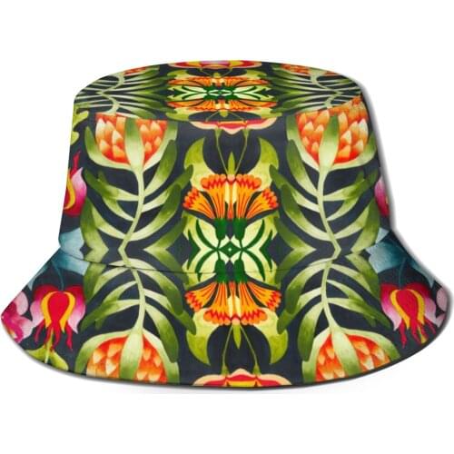 CINESSD 2021 Men Women Summer Botanical Floral Flowers Bucket Hat Bob Fisherman hat Outdoor Travel Sun Visor Fashion Panama
