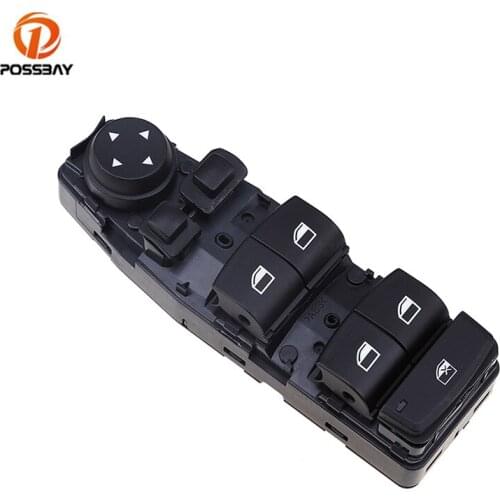 POSSBAY Car Door Window Switch Control Panel 61319241955 Black Window Lifter Switch for BMW 5-Series F11 Touring 2011-2017