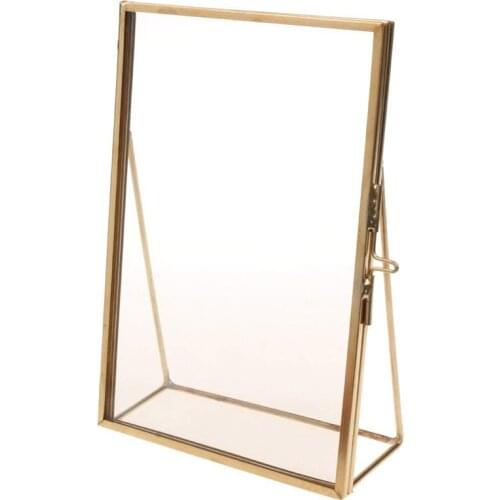 Simple Antique Rectangular Freestanding Transparent Glass Photo Frame for Home Decoration - 10.2x15.3 cm/15.2x20.3 cm/12.7x17.8