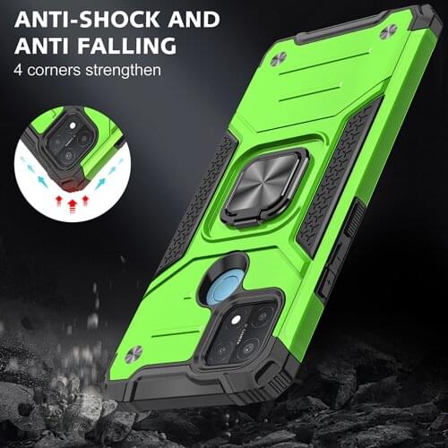 Drop resistance Rugged Case For OPPO A15 A15S Armor Fall resistant impact Shock proof Car Magnetic Cover