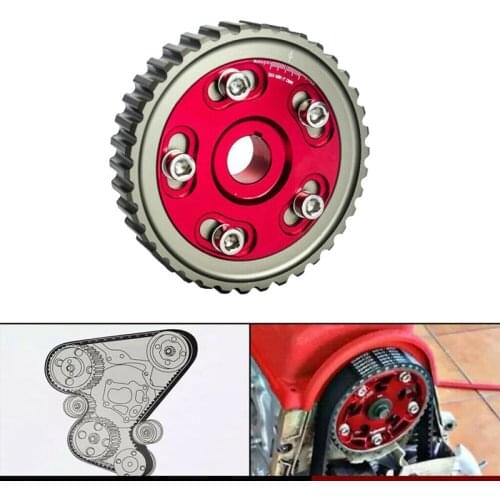 Adjustable Cam Gears Pulley Timing Gear for Honda Civic D15 D16 SOHC D-SERIES 88-00 Del Sol 93-97 Red