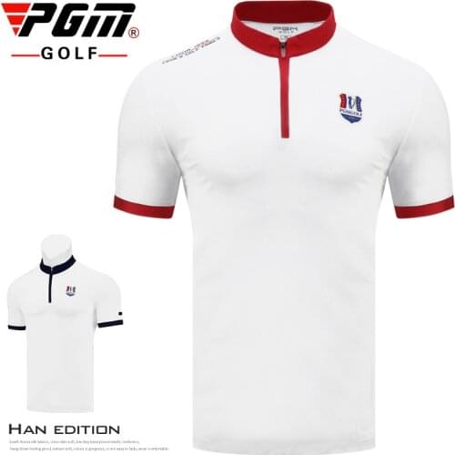 PGM High Quality Golf Shirt Men Sports Training Shirt Turn-Down Collar Jersey Anti Sweat Breathable Good Elastic Summer Shirts