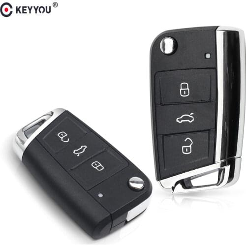 KEYYOU 3 Buttons Replacement Remote Key Shell Case For VW Volkswagen Golf 7 MK7 Skoda Seat Passat Skoda Leon Octavia Car Styling