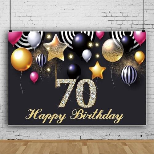 Balloon Chocolate Theme 70th Birthday Backdrop Adult Party Banquet Decorative Banner Child Custom Vinyl Photography Background