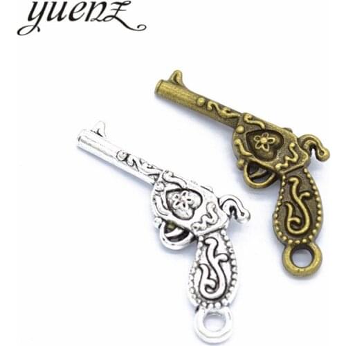 YuenZ 3pcs Antique Silver color pistol Charms Pendants for Bracelet Necklace DIY Jewelry Making Finding Accessories 42*25.5mmM27