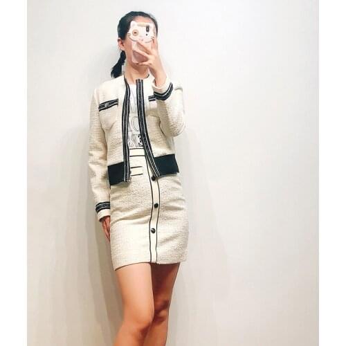 Patads French minority short coat small fragrance commuting simple and versatile long sleeved lady autumn and winter bl00242