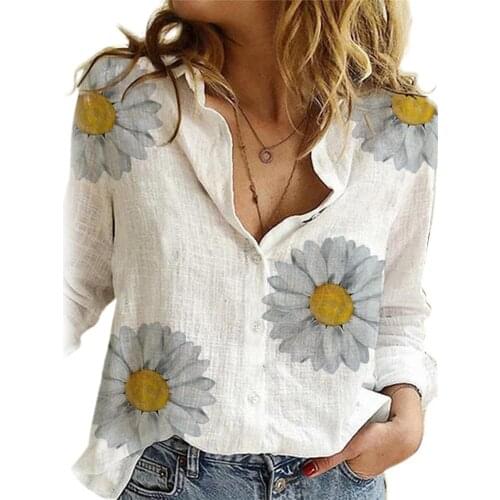 Women Fashion Long Sleeve Marguerite Dot Star Print Office Shirt Blouse Top