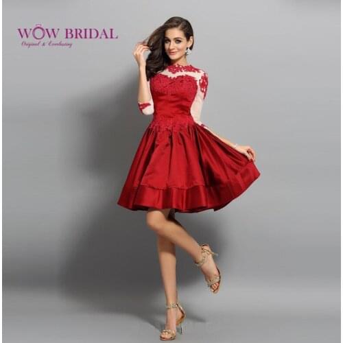 Wowbridal Lace Short Homecoming Dresses 2021 Zipper Junior High Cute 8th Grade Graduation Dresses mini cocktail party gown dress