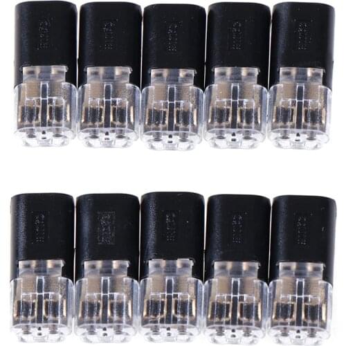 10Pcs 2 Pin Pluggable Spring Lock Wire Connector Cable Crimp Terminal