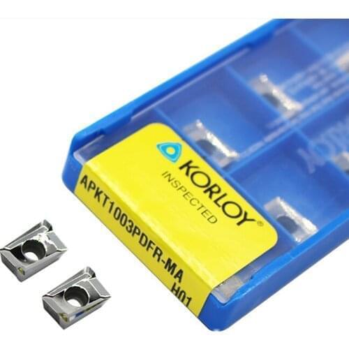 100PCS KOLOY APKT1003PDFR-MA H01/APKT1604PDFR-MA H01/APKT160408/APKT160402 carbide Insert aluminum milling cutter CNC tool