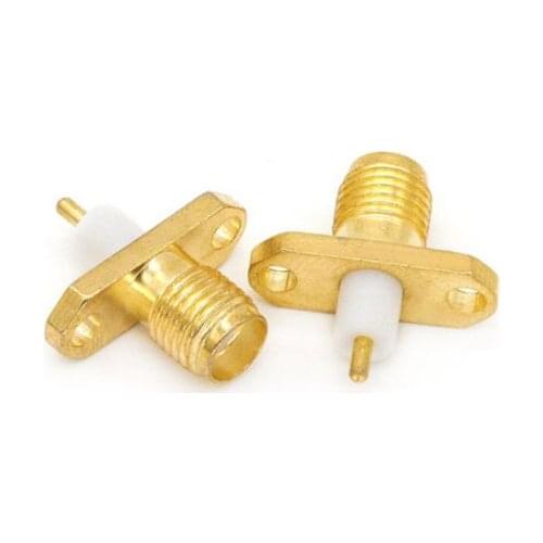 2pcs SMA Female Jack Panel Mount 2 Holes Flange Deck Solder RF Coaxial Connector adapters