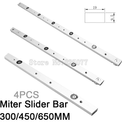 4PCS Aluminium Miter Slider Bar Length 300mm (12") / 450mm (18") / 650mm (25.5") Wood Working Tools KF940