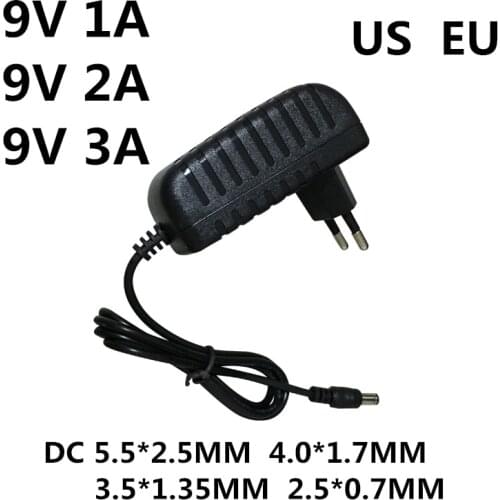1PCS AC / DC Adapter DC 9V 1A 2A 3A AC 100-240V Converter power Adapter 9 V Volt 1000MA Charger Power Supply EU US Plug