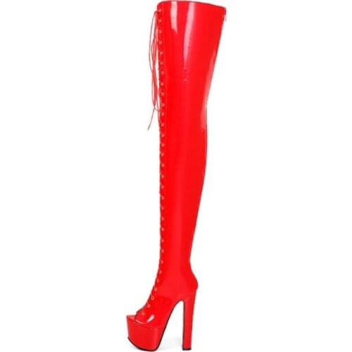 BLXQPYT Long Over Knee Boots Women Autumn Winter Zapatos De Mujer High Heels 17cm Platform 7cm Fashion Botas Casual Shoes Q31