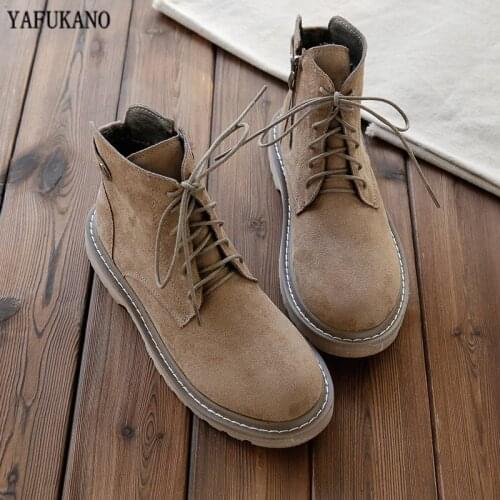 Martin boots British style retro ankle boots Mori literary flat women shoes 2021 winter new students wild plus velvet short boot