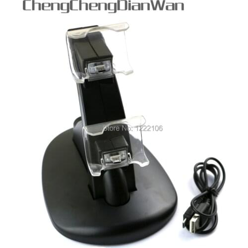 ChengChengDianWan 10pcs/lot Micro Dual Holder Charger 2 USB Handle Fast Charging Dock Stand Charger for PS4 Controller