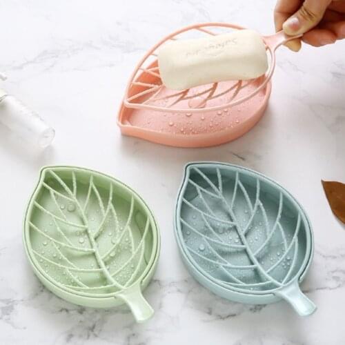 Bathroom Creative Leaf Type Non-slip Soap Box Double Large Drain Soap Box Drain Rack Toilet Soap Box Toilet Shower Tray