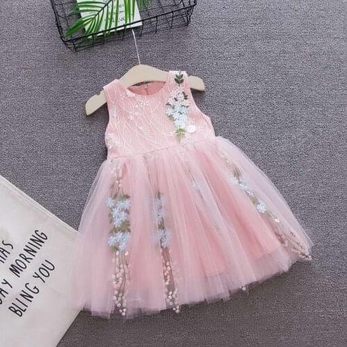 Summer Baby Dress for Girl Summer Party Wedding White Pink Dress Baby Girls Lace Vestido Infantil 1-3T Princess Clothes