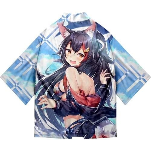 HOLOLIVE VTuber Ōokami Mio 3D Summer Holiday Women/Men Three Quarter Sleeve Sexy Style Blouse Kawaii Style Fashion Kimono