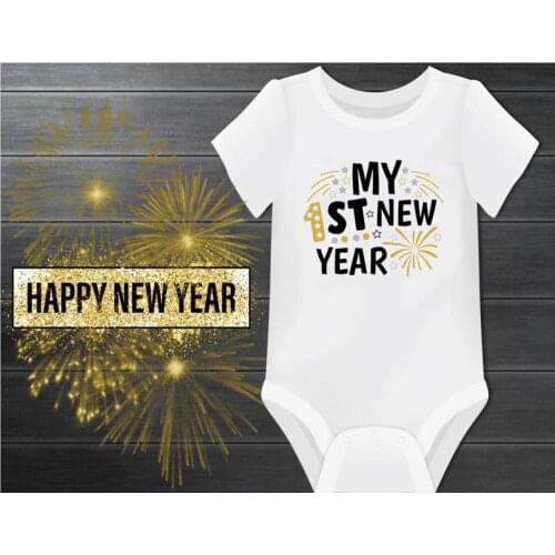 2021 My First New Year Bbaby Onesie Romper Cute Infant Baby Girls Boys Happy New Years Cotton Bodysuit Clothes Body Baby ropa