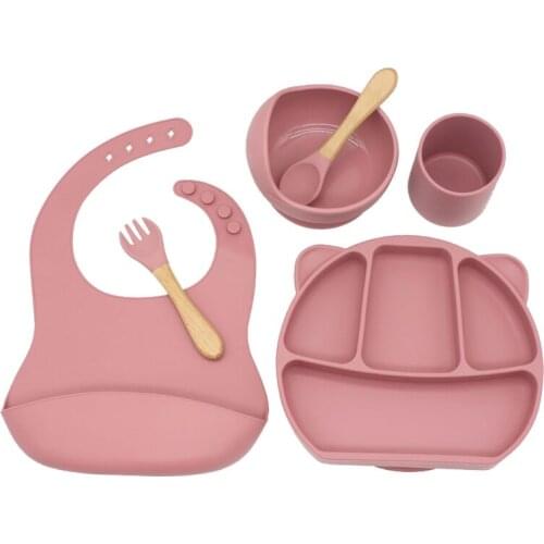 Baby Silicone Feeding Set Sippy Cup With Straws BPA Free Tableware for Kids Nou-Slip Suction Plates Bowl Baby Dishes Baby Stuff