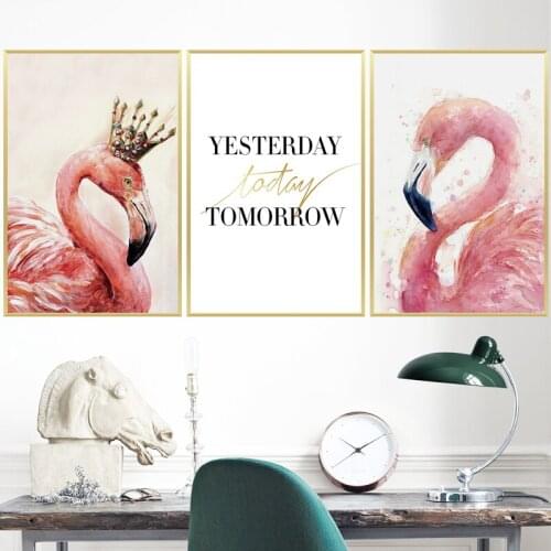 Pink Flamingo Wall Sticker Girl Heart Pink Bedroom Decor Dormitory Living Room Decoration Poster Art Wall Pictures Home Stickers