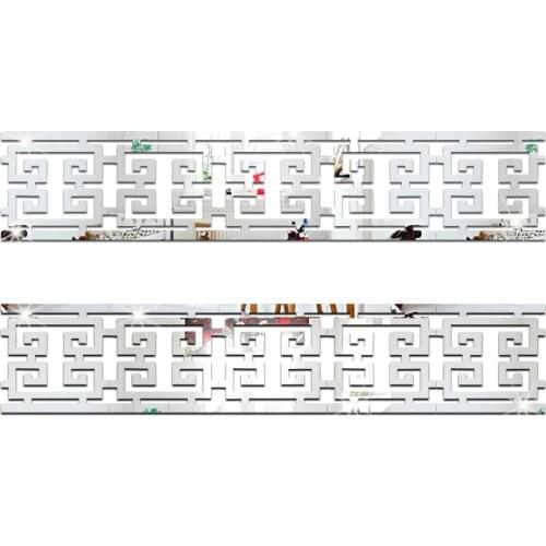 10 Pcs Simple Style Acrylic Gold Sliver Mirror Stickers Wall Edge Sticker Home Decoration Bathroom Bedroom Living Room Decor