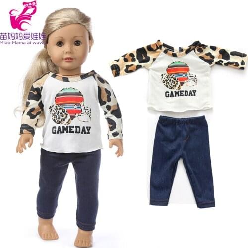 Baby Doll clothes Leopard shirt jeans trousers 18 Inch American OG girl Doll coat