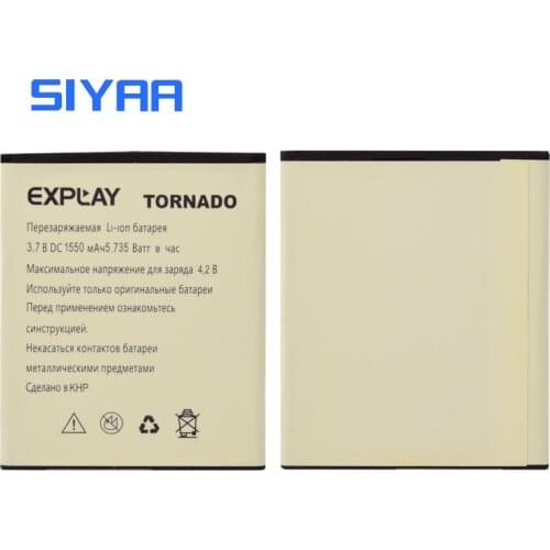 Original SIYAA Explay Battery For Explay Tornado Battery Replacement Batteries Original Battery High Capacity 1550mAh
