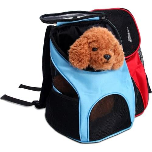 Pet Dog Outdoor Travel Carrier Double Shoulder Backpack Pet Cat Portable Zipper Mesh Breathable Dog Bags PB709