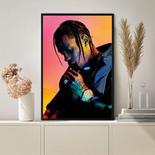 Travis Scott Poster Music Star Singer Hip Hop Rap Canvas Print Wall Painting Home Decoration