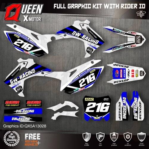 QUEEN X MOTOR Custom Team Graphics Backgrounds Decals Stickers Kit For HONDA 2014-2017 CRF250R 2013-2016 CRF450R 028