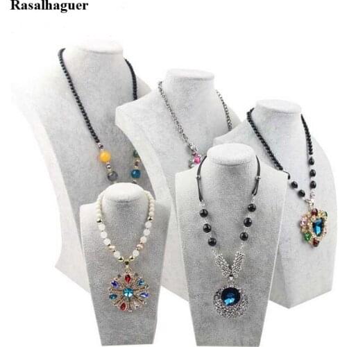 Hot Sale Luxury Gray Velvet Necklaces Pendants Display Bust Stand Show Scarf Hair Band Holder 5 Sizes Option Wholesale Price