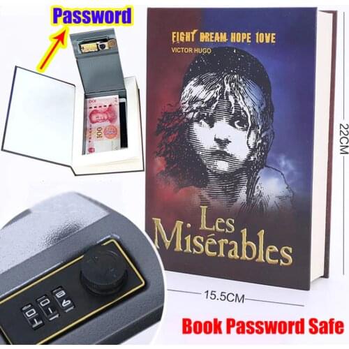 Home Storage Safe Box Dictionary Digital Password Book Bank Money Cash Jewellery Hidden Secret Security Locker With Metal Lock
