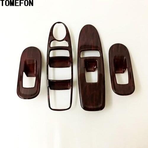 TOMEFON Wood Pattern For Nissan Armada Patrol Royale Nismo Infiniti QX56 QX80 Y62 2010-2018 ABS Door Window Lifter Trim