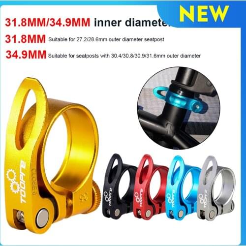 TOOPRE 31.8/34.9mm Alloy Bike Seat Clamp Aluminium Quick Release Mountain MTB BMX Road Bike Bicycle Saddle Fixing Clamp