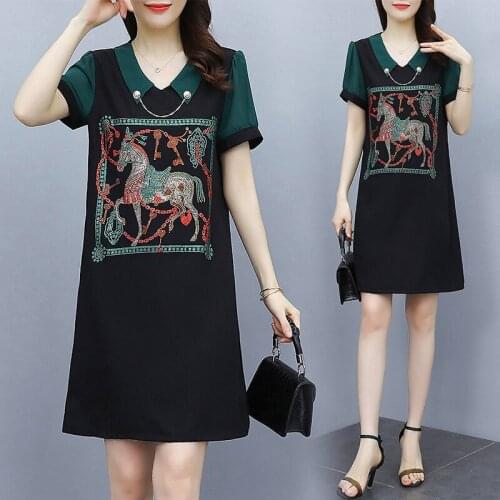 Womens summer loose t-shirt dress blouses clothes plus size L-5XL XXXL 3XL XXXXL 4XL XXXXXL blouses blusas dress for 100KG woman