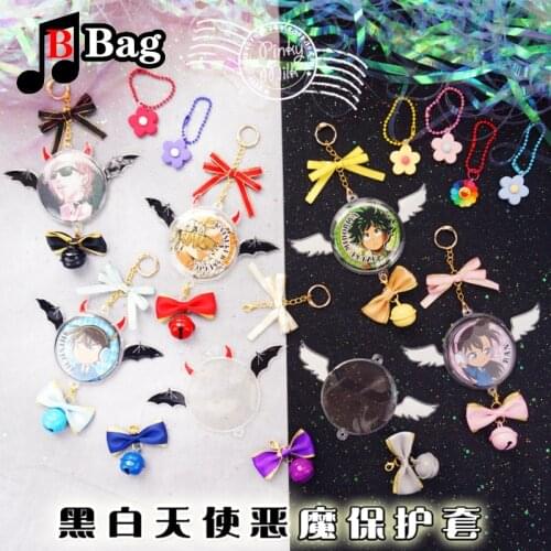 Badge devil Angel Protective Case bow bell Badge Pendant cosplay Decoration Clear Badage Out Covering Ita Bag Accessories