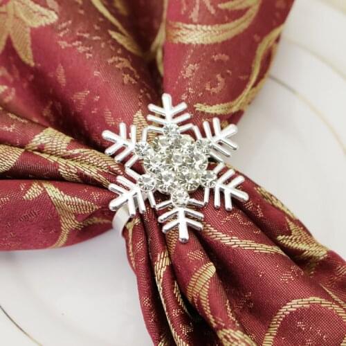 12pcs/lot Christmas snowflake napkin ring alloy fashion napkin ring wedding hotel tableware napkin buckle desktop decorations