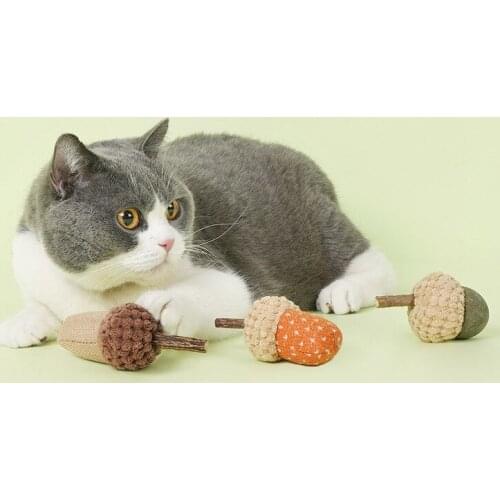 3Pcs/lot Cat Acorn Bite-Resistant Molar Catnip Toys Chewing toys Tease Cat Toys Cat Supplies for pets cats kittens