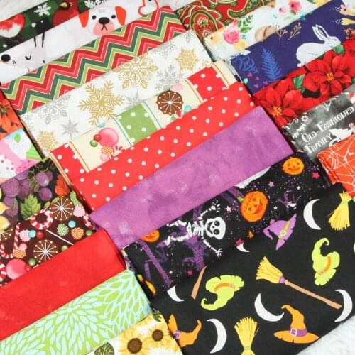 45*110cm Pure Cotton Fabric Christmas Printing Fabric Hand Diy Dress For Baby Sewing Quilting Fat Quarters Child DIY Patchwork