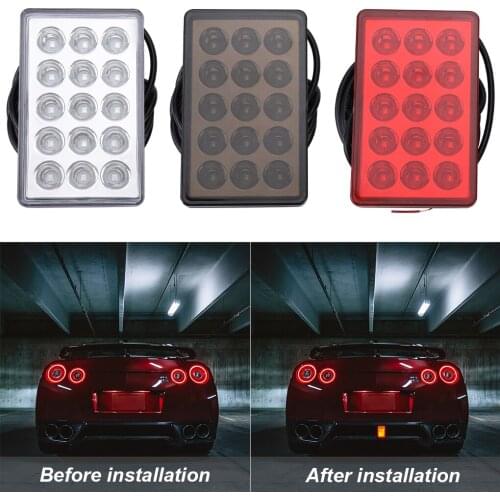 Car Rear Diffuser Spoiler Lip LED Brake Lights Rear Bumper Lip Pilot Lamp For BMW For Benz For VW Universal Car Red White Black