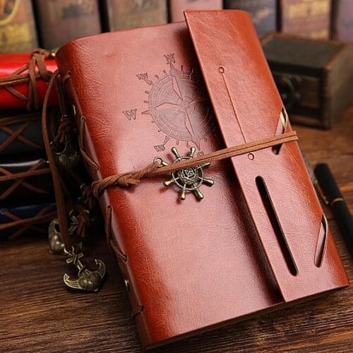 A5/A6/B5 Retro Spiral Notebook Travel Diary Loose-leaf Notepad Vintage PU Leather Replaceable Stationery Book Traveler Journal