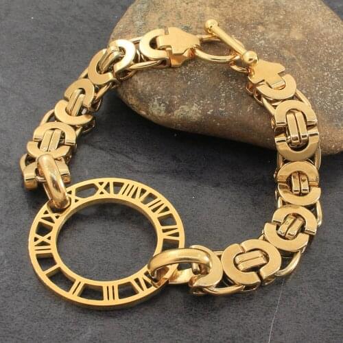 Round Roman Numerals Chain Bracelet NEW Style Stainless Steel Jewelry Free Shipping Fashion High Quality For Gift BBJZDVCA